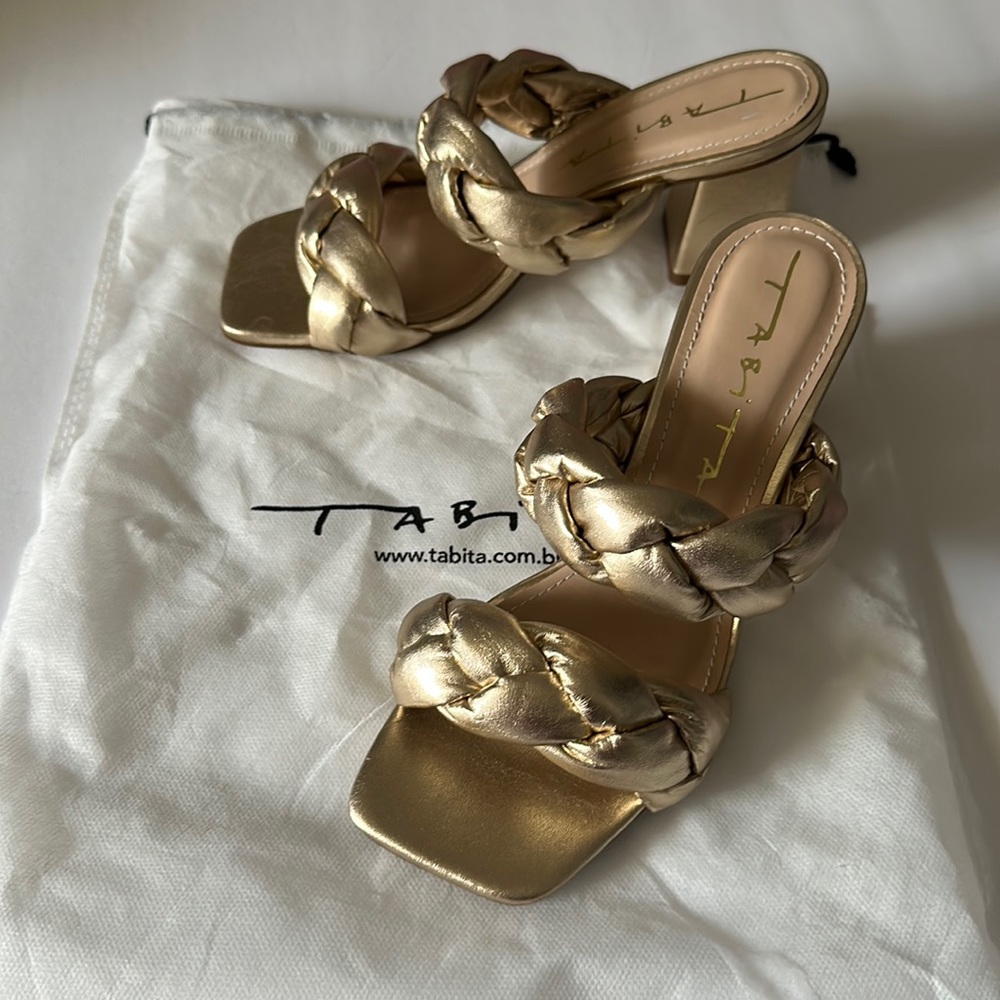 NWOT TABITA Braided Slip on Heel Sandal